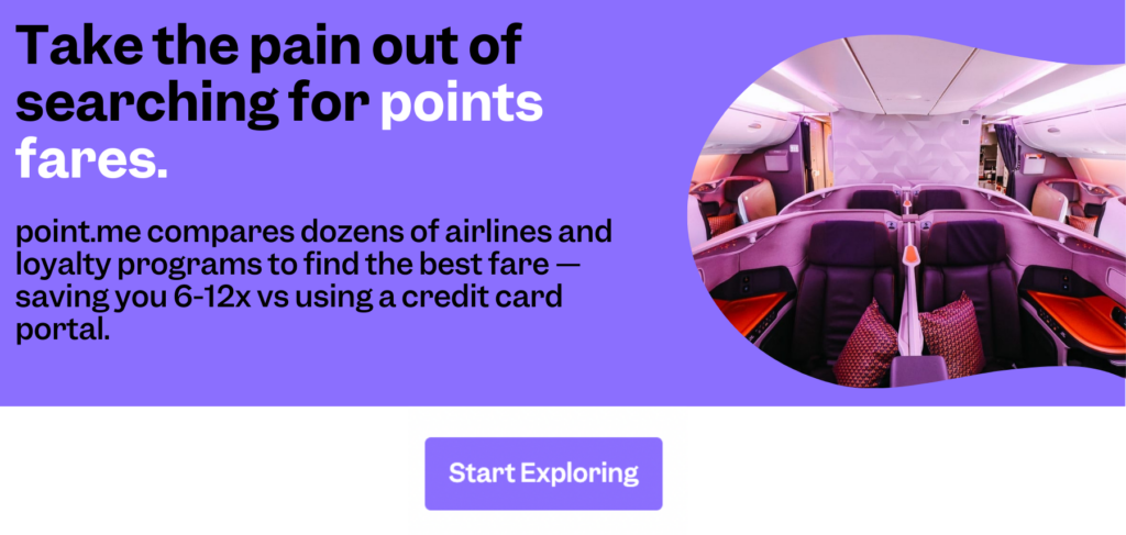 Take the pain out of searching for points fares. cta