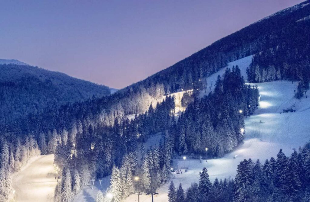 night skiing in Bosnia