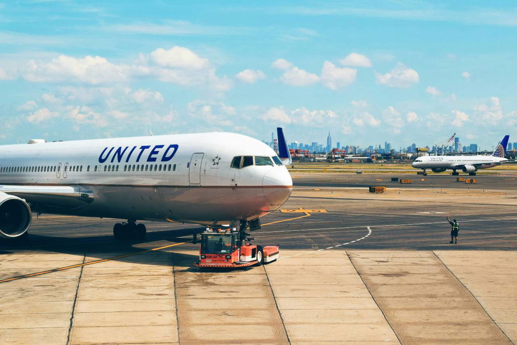 United plane on the ground