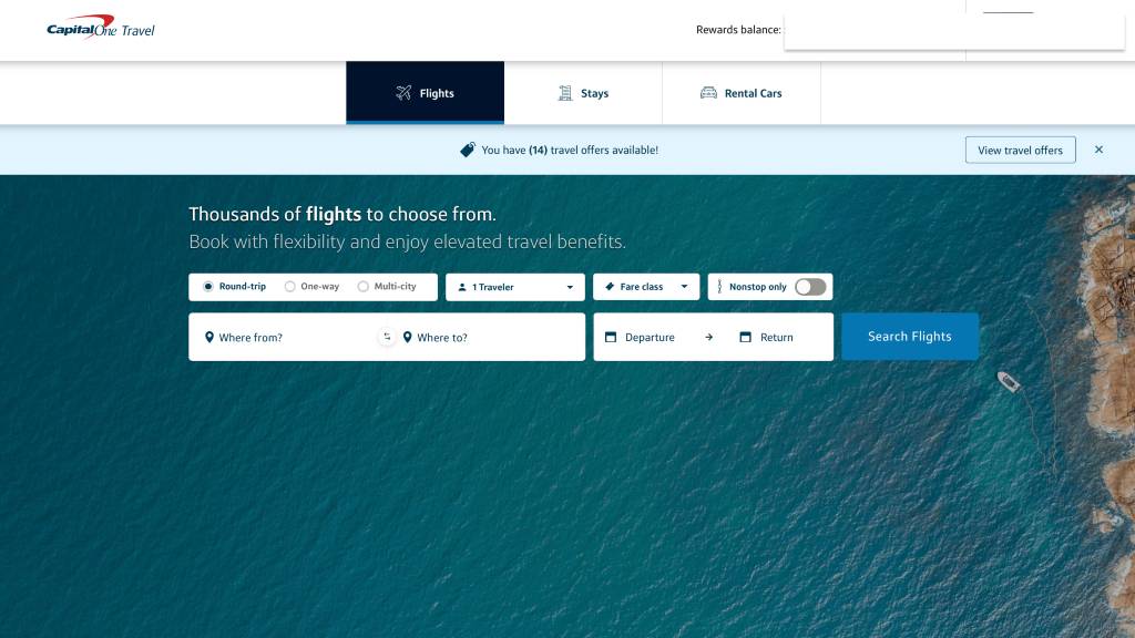 Capital One travel portal