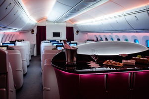 business class section of airline