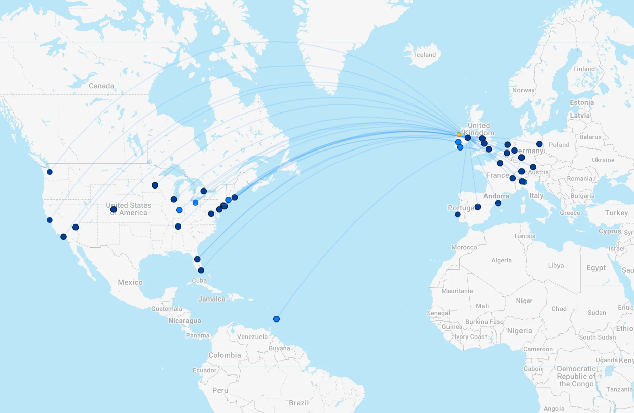 Aer Lingus route map