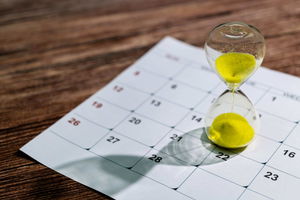 hourglass and calendar